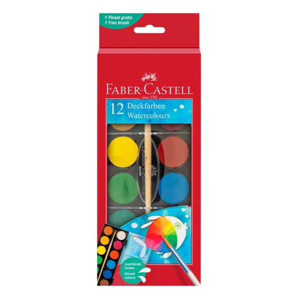 Faber-Castell vodene barvice 12 barv, 30mm