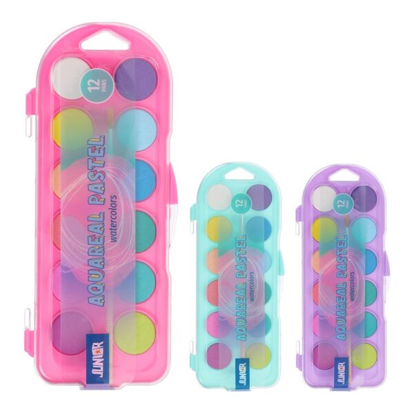 JUNIOR vodene barve Pastel - 12 barv (25 mm)