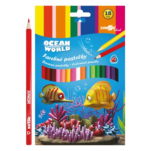 JUNIOR Ocean World trikotne barvice 18 kos