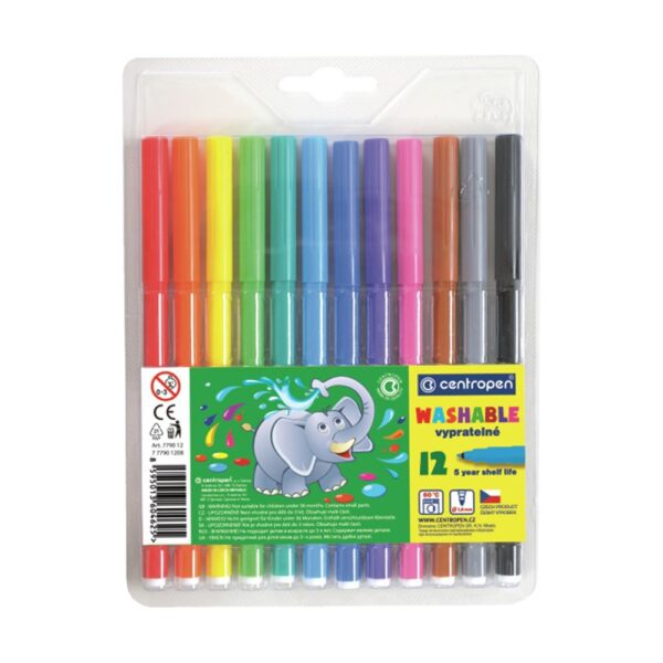 CENTROPEN flomastri 7790 Pralni - set 12 kos