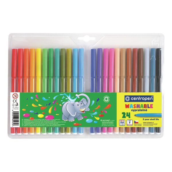 CENTROPEN flomastri 7790 Pralni - set 24 kos