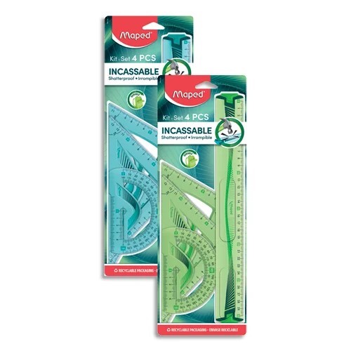 MAPED Komplet ravnil - trpežna, plastična, 4 kosi